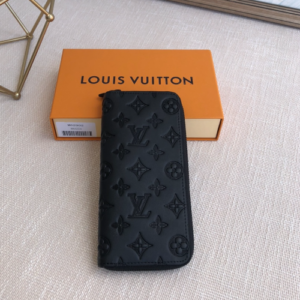 Louis Vuitton Monogram Shadow Zippy Vertical Wallet - Black 46175