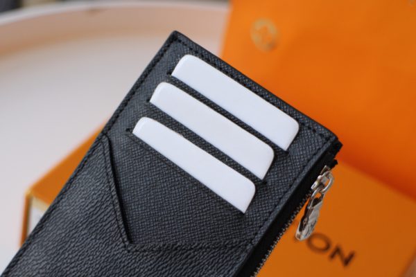 Louis Vuitton New Coin Zipper Card Holder - Black 97547 - Image 4