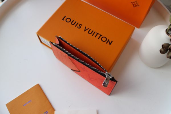 Louis Vuitton New Coin Zipper Card Holder - Orange 25911 - Image 2
