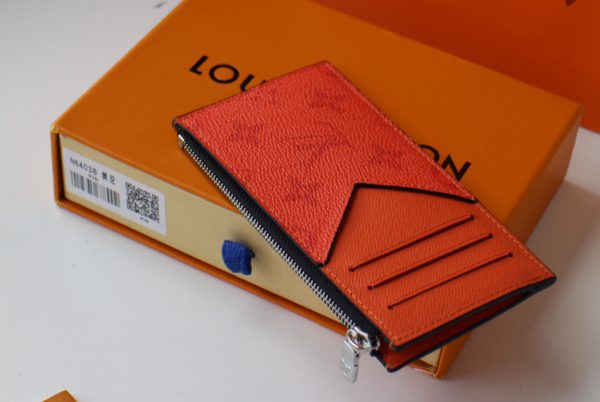 Louis Vuitton New Coin Zipper Card Holder - Orange 25911 - Image 3