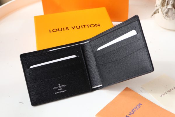 Louis Vuitton Slide Slender Wallet – Gray/Black 87071 - Image 3