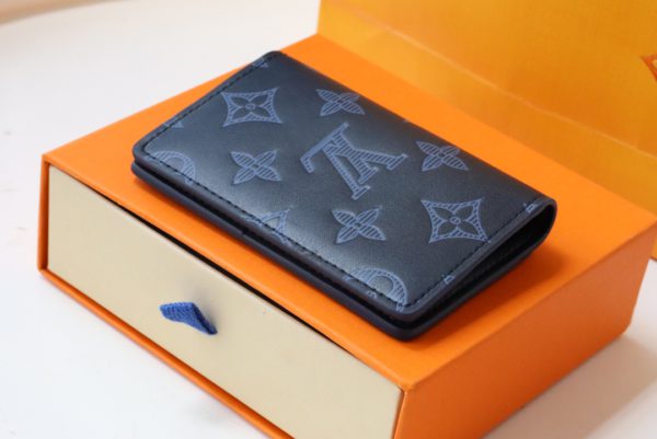 Louis Vuitton Pocket Card Holder - Embossed Blue 57423 - Image 4