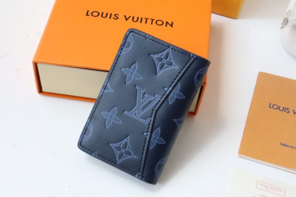 Louis Vuitton Pocket Card Holder - Embossed Blue 57423 - Image 5