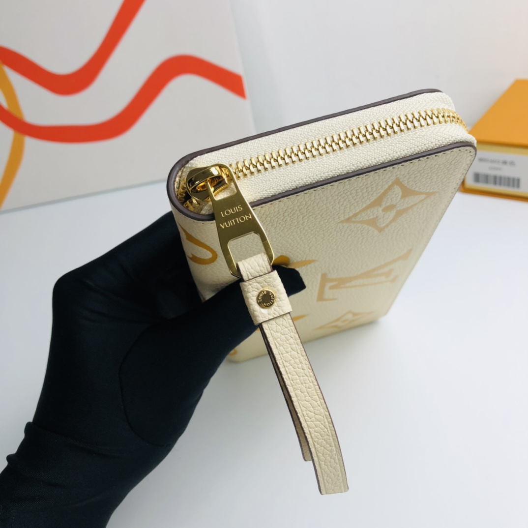 Louis Vuitton Pool Zip Around Wallet - Apricot 11031 - Image 4