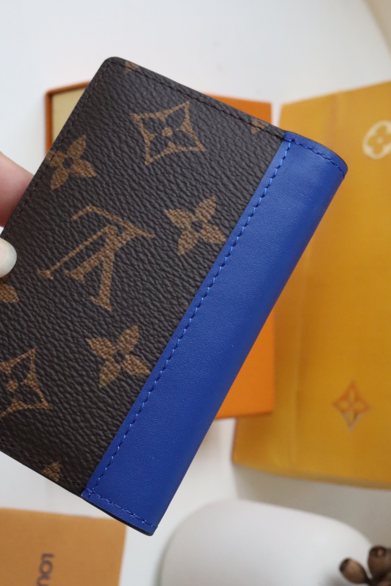 Louis Vuitton Pocket Organizer Blurry Monogram Wallet - Blue 92723 - Image 2
