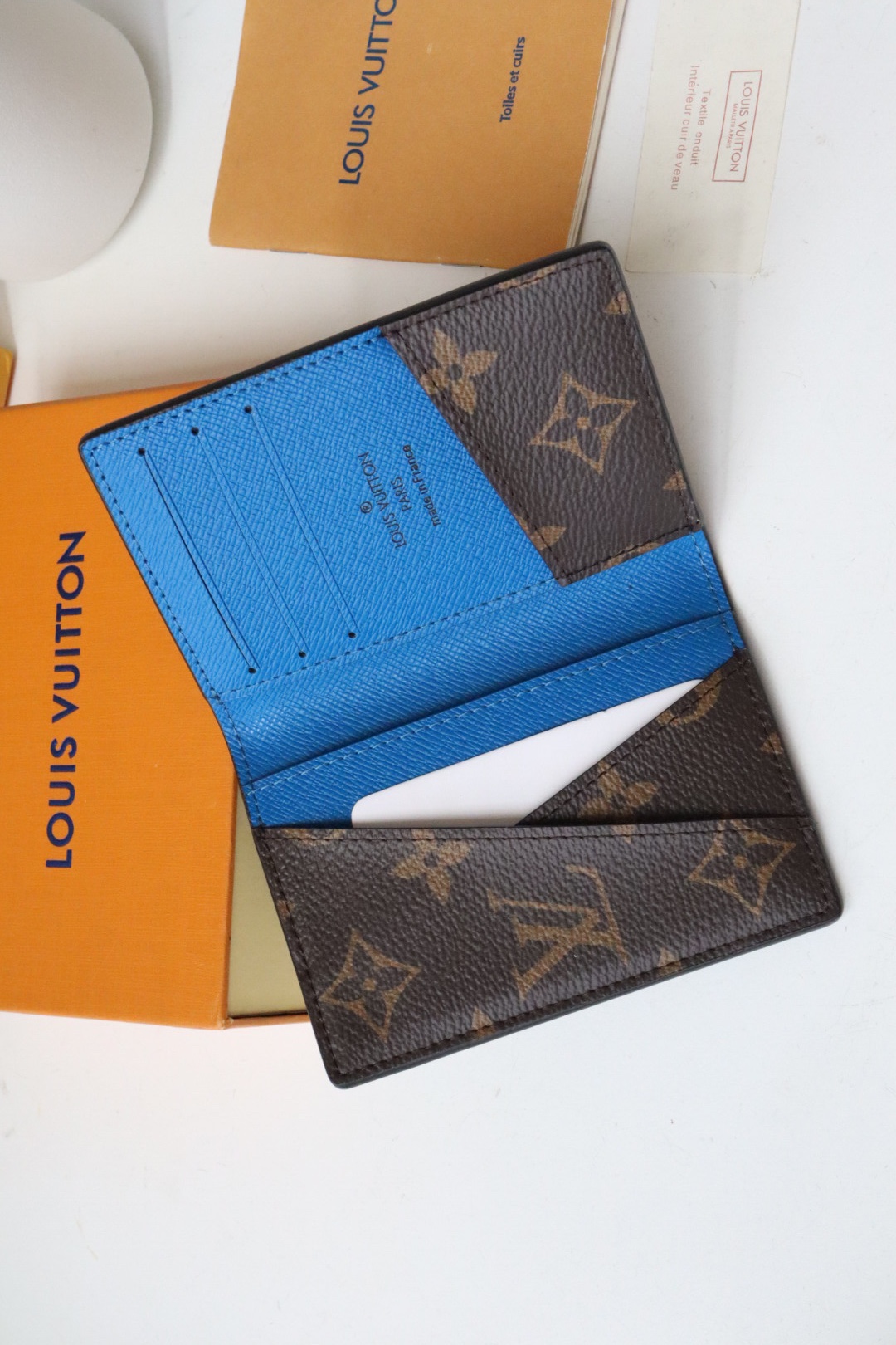 Louis Vuitton Pocket Organizer Blurry Monogram Wallet - Blue 92723 - Image 4