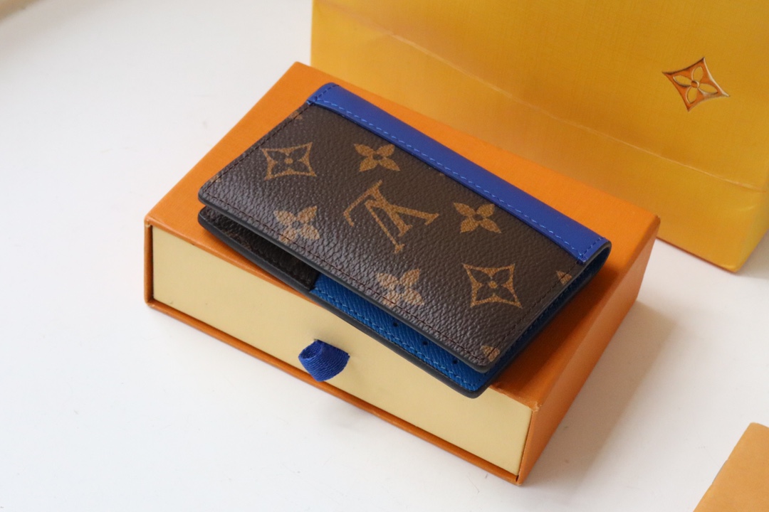 Louis Vuitton Pocket Organizer Blurry Monogram Wallet - Blue 92723 - Image 5