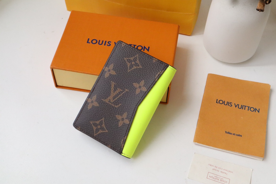Louis Vuitton Pocket Organizer Blurry Monogram Wallet - Yellow 56410 - Image 5