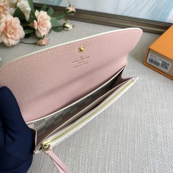 Louis Vuitton Doudou Emilie Wallet - White Grid Pink 56607 - Image 2