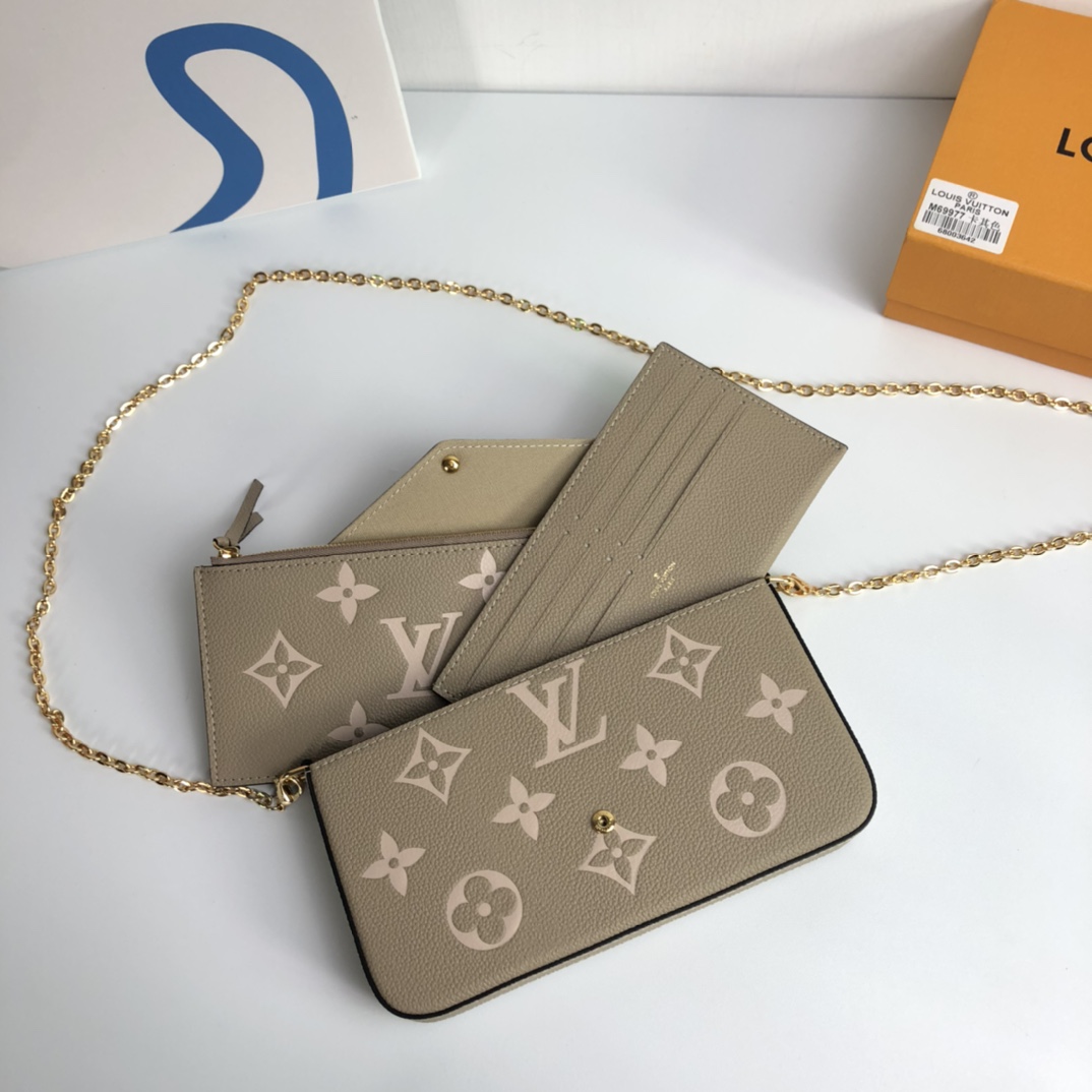 Louis Vuitton Pochette Félicie Chain Bag - Khaki 13895 - Image 2