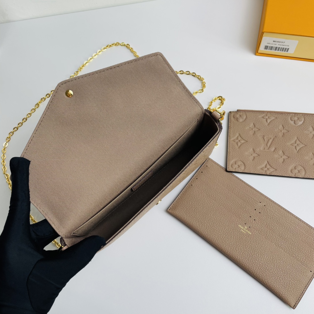 Louis Vuitton Pochette Félicie Chain Bag - Khaki 64895 - Image 2