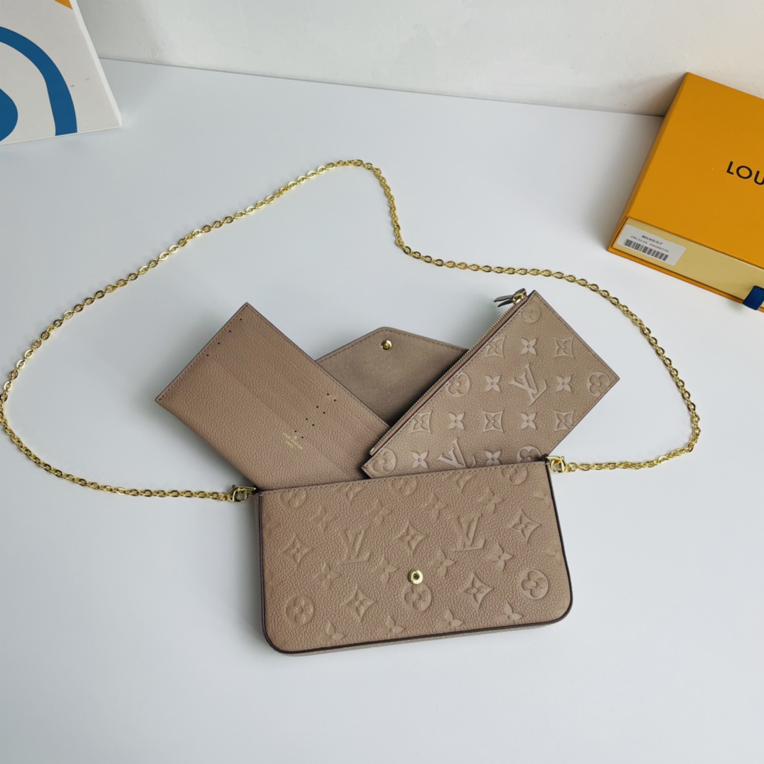 Louis Vuitton Pochette Félicie Chain Bag - Khaki 64895 - Image 3