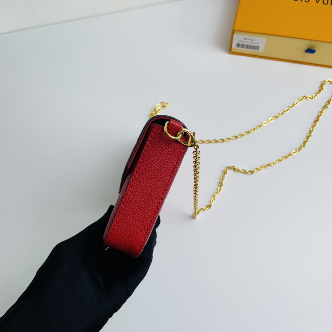 Louis Vuitton Pochette Félicie Chain Bag - Red 92790 - Image 3