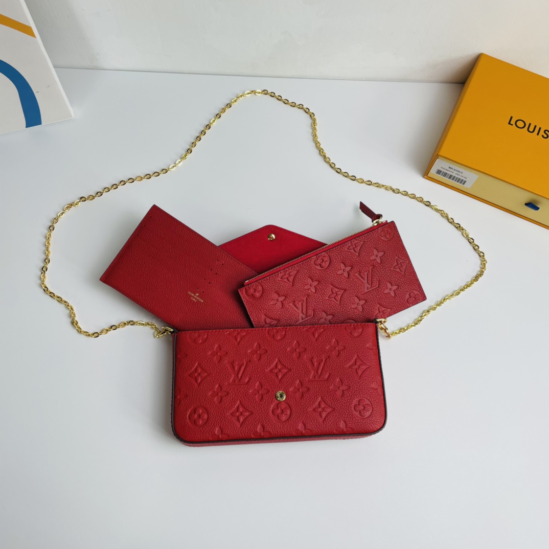 Louis Vuitton Pochette Félicie Chain Bag - Red 92790 - Image 2