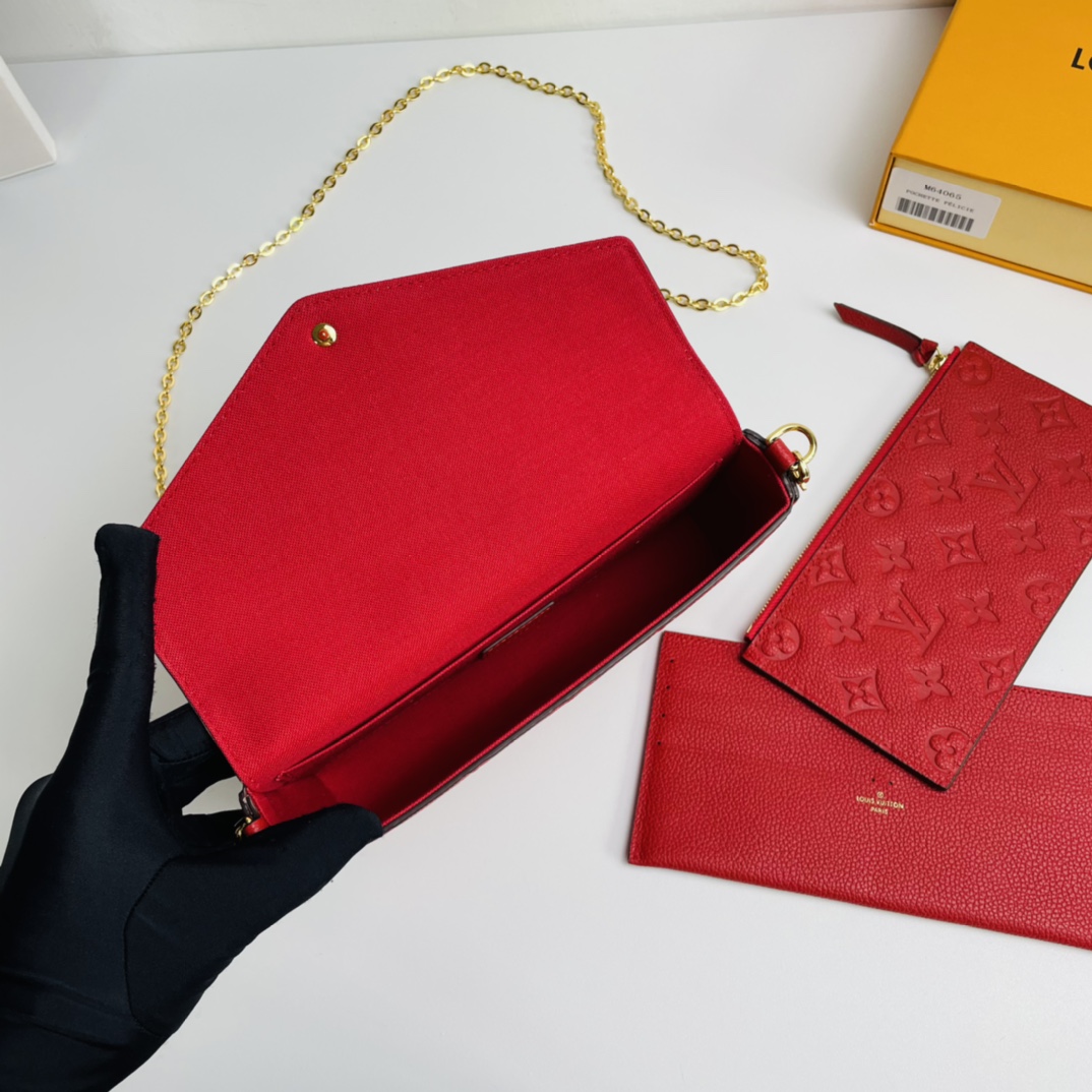 Louis Vuitton Pochette Félicie Chain Bag - Red 92790 - Image 5