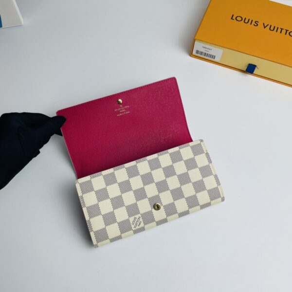 Louis Vuitton White Grid Christmas Style Envelope Wallet 55588 - Image 3