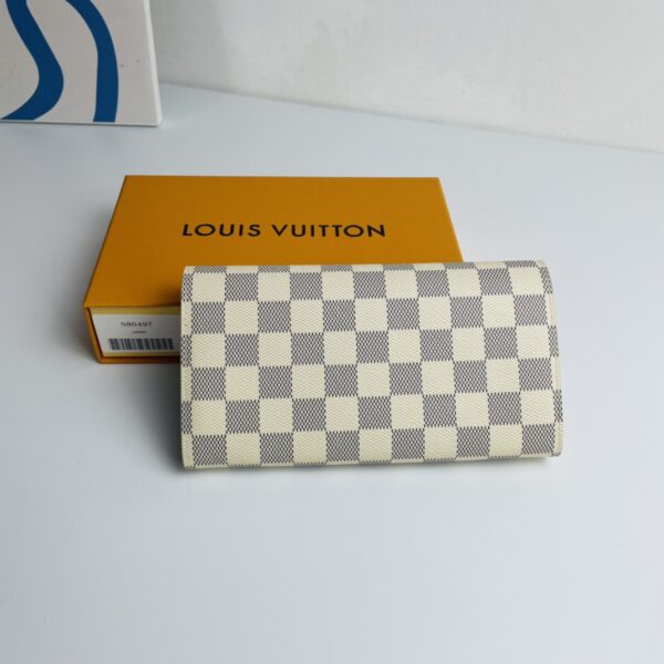 Louis Vuitton White Grid Christmas Style Envelope Wallet 55588 - Image 5