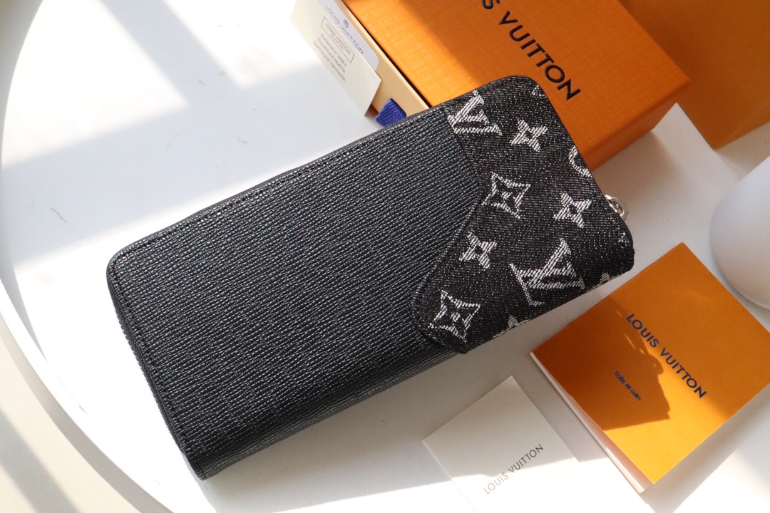 Louis Vuitton New Zippy Vertical Wallet - Black 35631 - Image 5