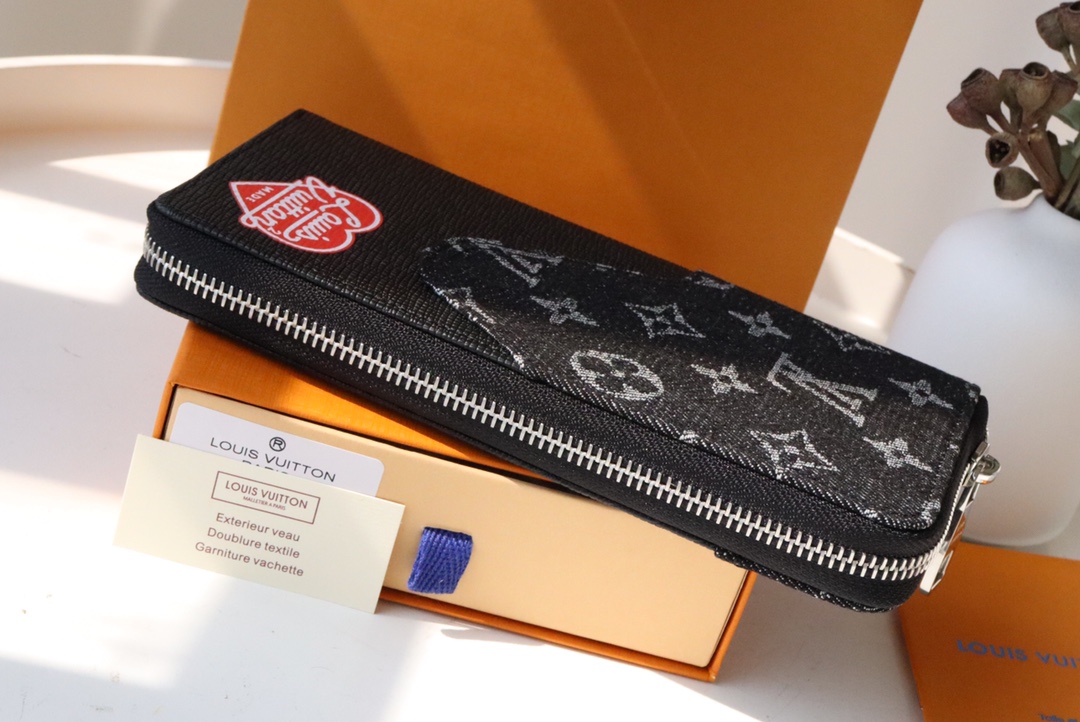 Louis Vuitton New Zippy Vertical Wallet - Black 35631 - Image 3