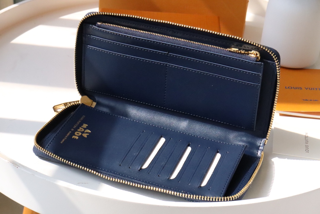 Louis Vuitton New Zippy Vertical Wallet - Blue 96886 - Image 2