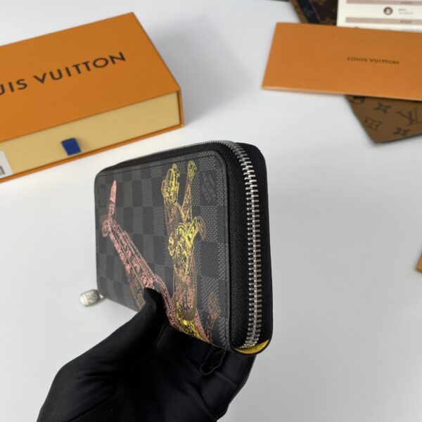 Louis Vuitton Damier Graphite Zippy Vertical Wallet 98019 - Image 3