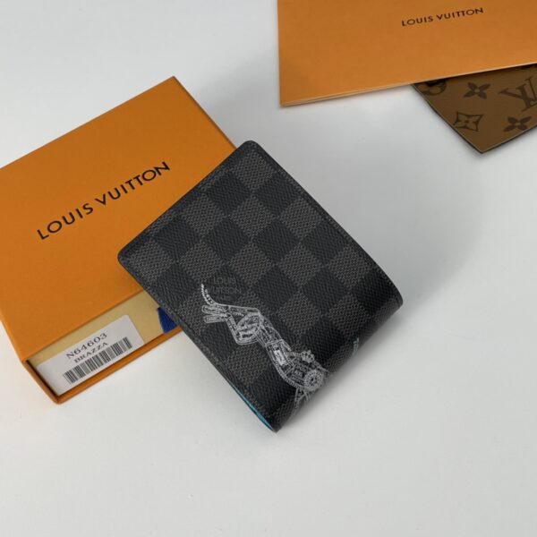 Louis Vuitton Damier Stamps Coated Canvas PF Slender Wallet 61316 - Image 5