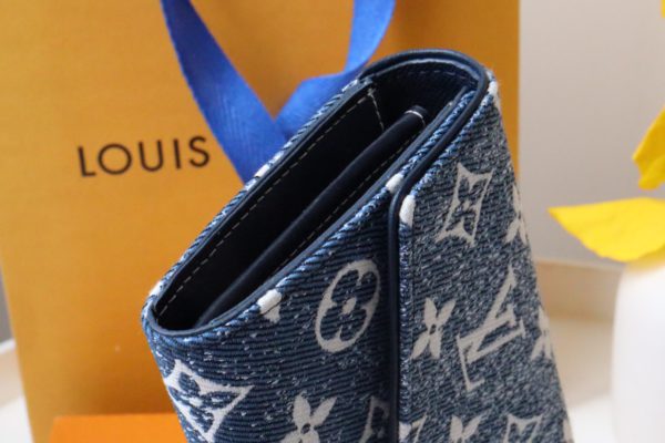 Louis Vuitton Monogram Jacquard Denim Sarah Wallet - Blue 50079 - Image 4