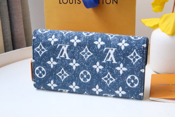Louis Vuitton Monogram Jacquard Denim Sarah Wallet - Blue 50079 - Image 5