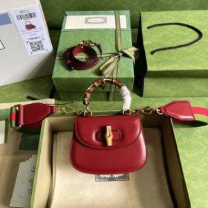 Gucci Bamboo Mini Handbag - Red 16305