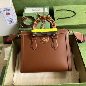 GUCCI Brown Diana Medium Tote Handbag 90305