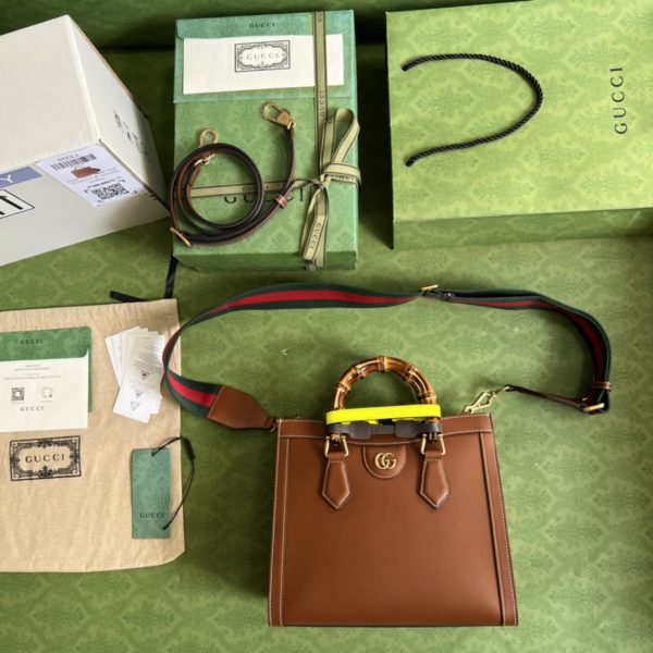 GUCCI Brown Diana Medium Tote Handbag 90305 - Image 5