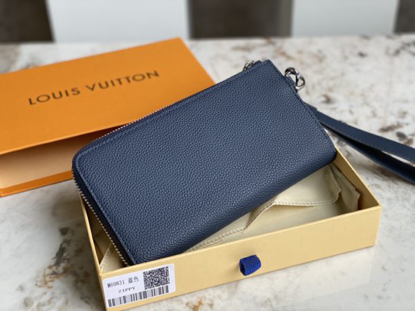 Louis Vuitton Aerogram Long Wallet - Blue 93509 - Image 3