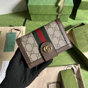 Gucci Brown GG pattern Leather Wallet 31365