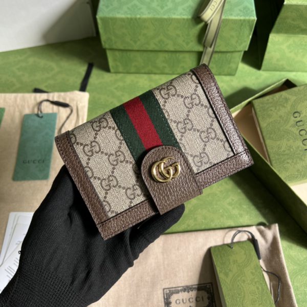 Gucci Brown GG pattern Leather Wallet 31365