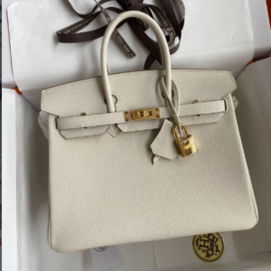 Hermes Birkin Hand-Stitched Handbag - Silver (Golden Buckle) 34751