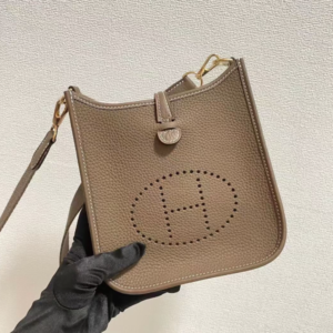 Hermes Evelyne Hollow H Letter Handbag - Elephant Gray 52001