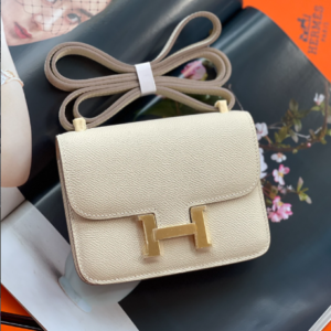 Hermes Mini Stewardess Handbag - White 39363