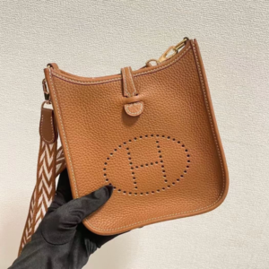 Hermes Evelyne Hollow H Letter Handbag - Brown 41916