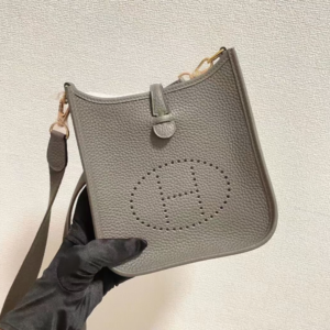 Hermes Evelyne Hollow H Letter Handbag - Gray 43579