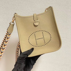 Hermes Evelyne Hollow H Letter Handbag - Cream 82146