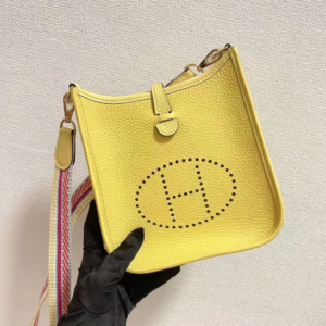 Hermes Evelyne Hollow H Letter Handbag - Light Yellow 80096