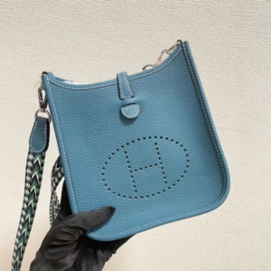 Hermes Evelyne Hollow H Letter Handbag - Blue 99155