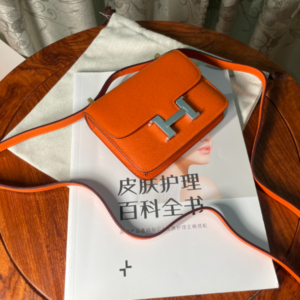 Hermes Kang Kangjia's Mini Handbag - Orange (Silver Buckle) 96234