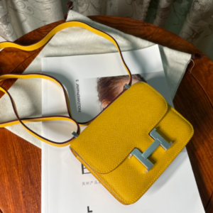 Hermes Kang Kangjia’s Mini Handbag – Yellow (Silver Buckle) 29824