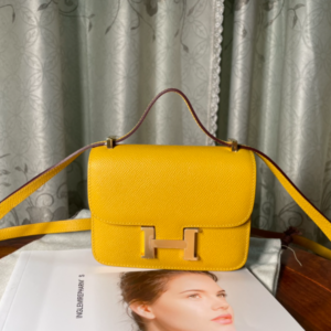 Hermes Kang Kangjia’s Mini Handbag – Yellow (Golden Buckle) 68007