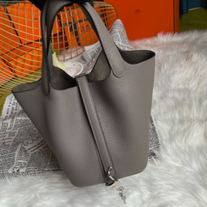 Hermes Picotin 18 Vegetable Basket Handbag - Tinware Gray 11724