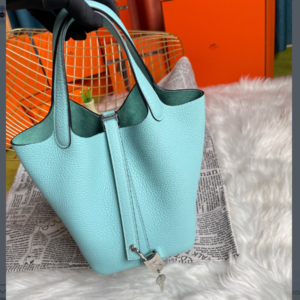 Hermes Picotin 18 Vegetable Basket Handbag - Macron Blue 54540