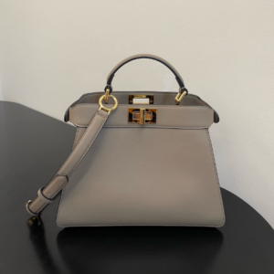 Fendi Peekaboo I See U Handbag - Gray 10981