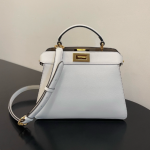 Fendi Peekaboo I See U Handbag - White 99596