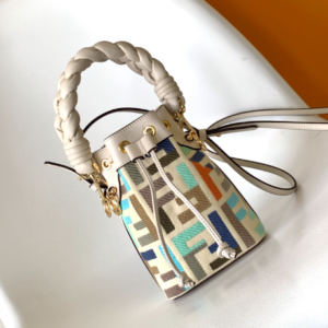 Fendi Mon Tresor Mini FF Embroidered Bucket Bag 86459